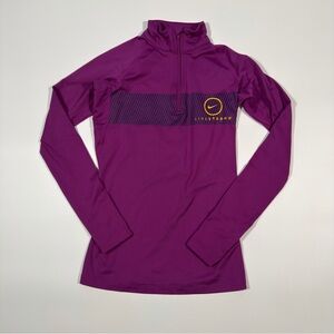 Nike Dri-Fit Women's Live Strong Purple Long‎ Sleeve 1/4 Zip Pullover Size XS